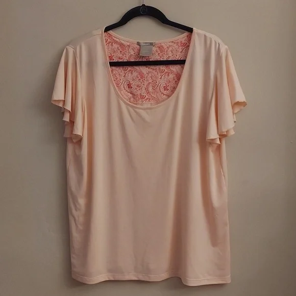 INK+IVY Peach Floral Paisley Pajama Short Set - Picture 1 of 10